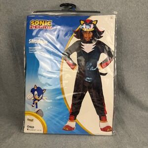 Spirit Halloween Sonic Shadow the Hedgehog Costume Kids XL 14-16 Jumpsuit NEW